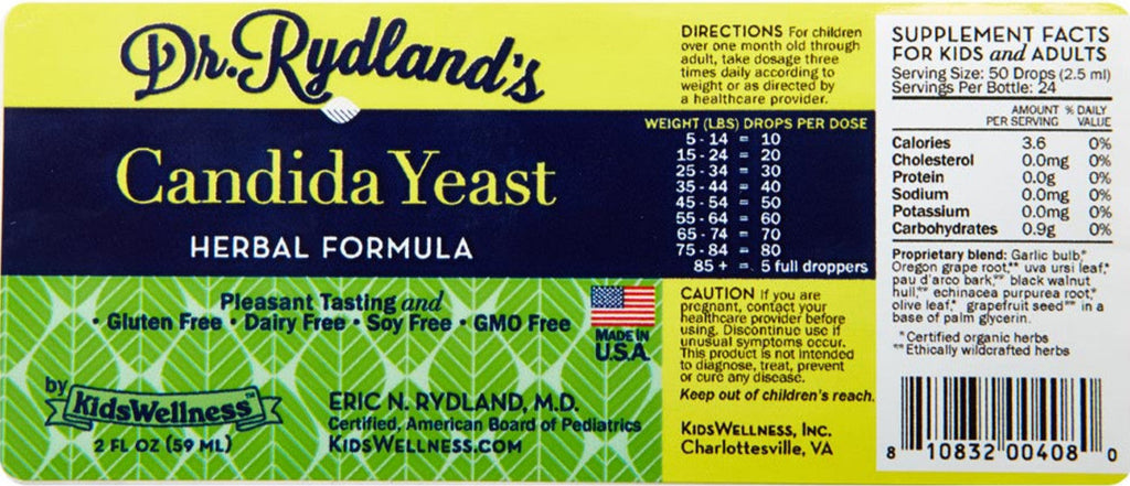 Dr. Rydland's Adult & Childrens Candida Yeast (CandiBiome) Formula