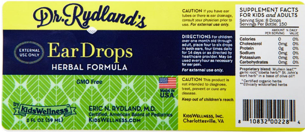 Dr. Rydland's Adult & Childrens Ear Drops Formula | KidsWellness